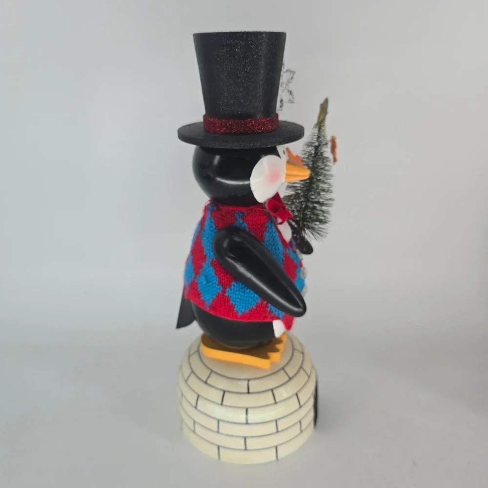 Pier 1 Penguin Nutcracker Christmas Igloo Top Hat Tree Figurine 13.5